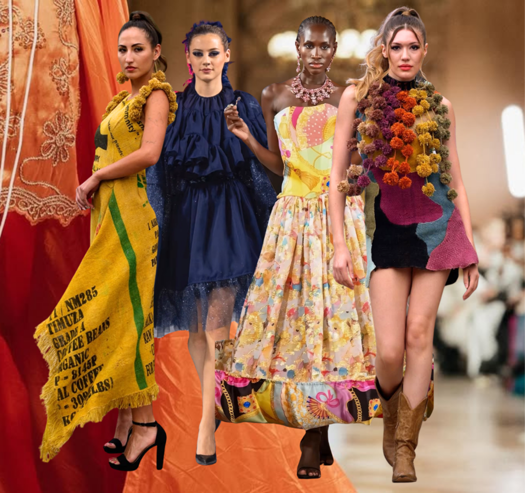 Detail of Max Alexander design with volume and floral elements