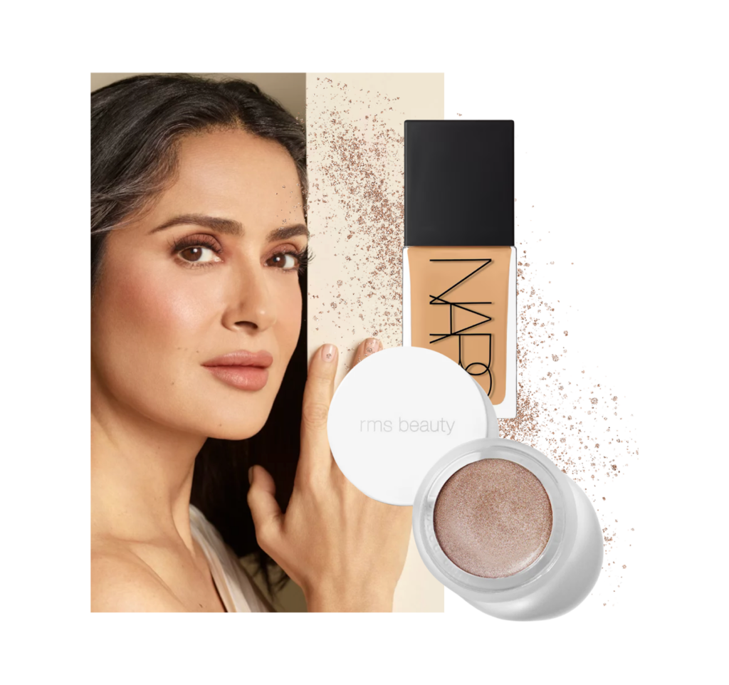 Lightweight foundation used in makeup by age for mature skin