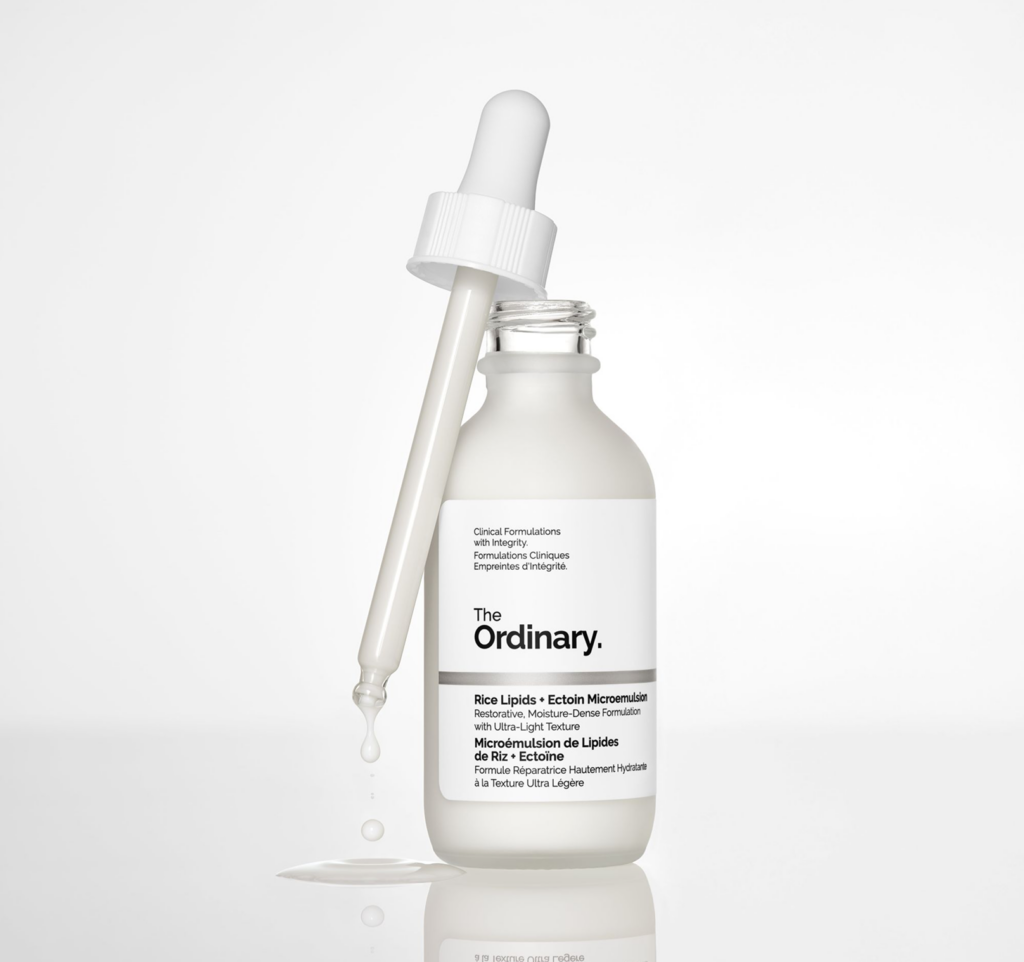 Rice Lipids + Ectoin Microemulsion de The Ordinary, hidratante diseñado para reforzar la barrera cutánea.