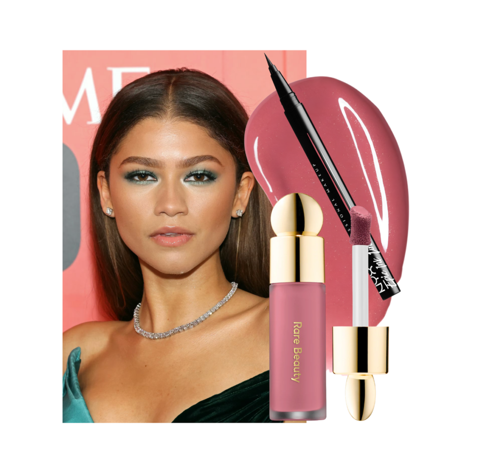 Blush placement adapted to aging face in makeup by age