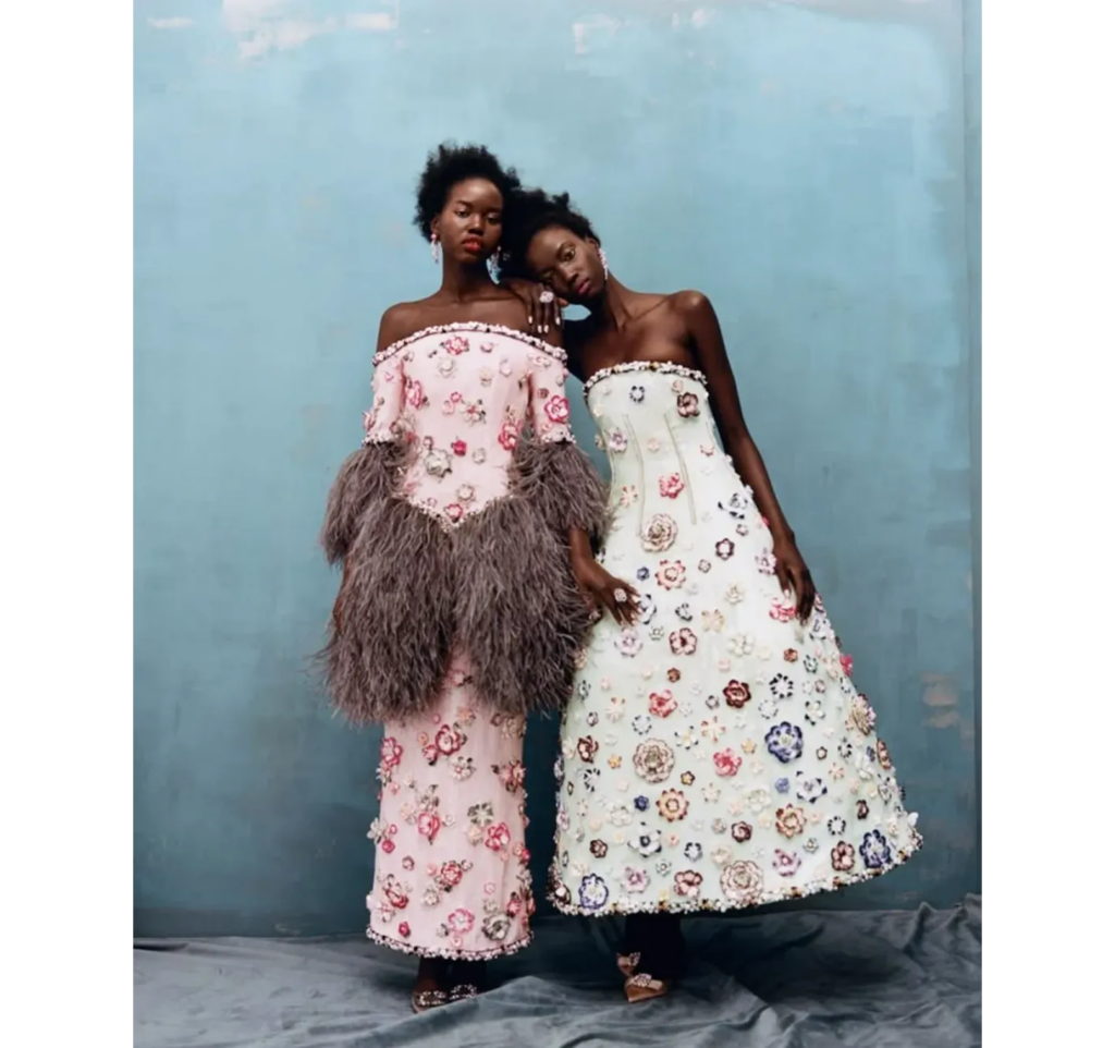 Close-up of Chanel haute couture embroidery showcasing meticulous artisanal craftsmanship.