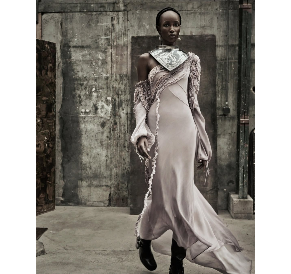 Zara piece with embroidery interpreting everyday haute couture techniques in accessible fashion.